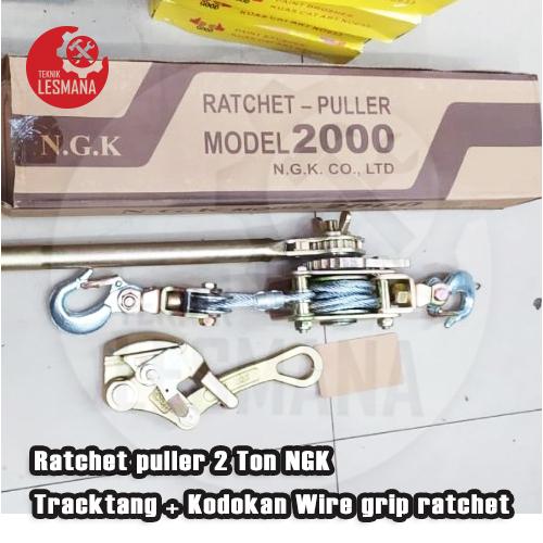 Jual Ratchet puller 2 Ton NGK / Tracktang + Kodokan Wire grip ratchet ...