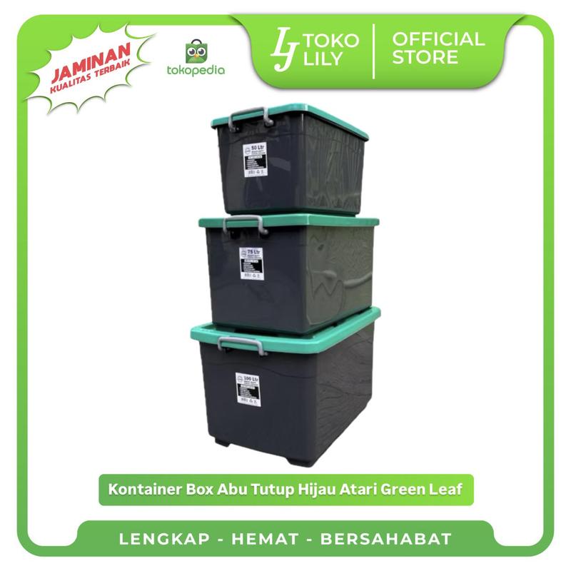 Kontainer Box Abu Tutup Hijau Beroda Atari Green Leaf 50/75/100L - Shop ...