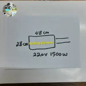heater plat 220v 1500w uk: 48cmx28xm
