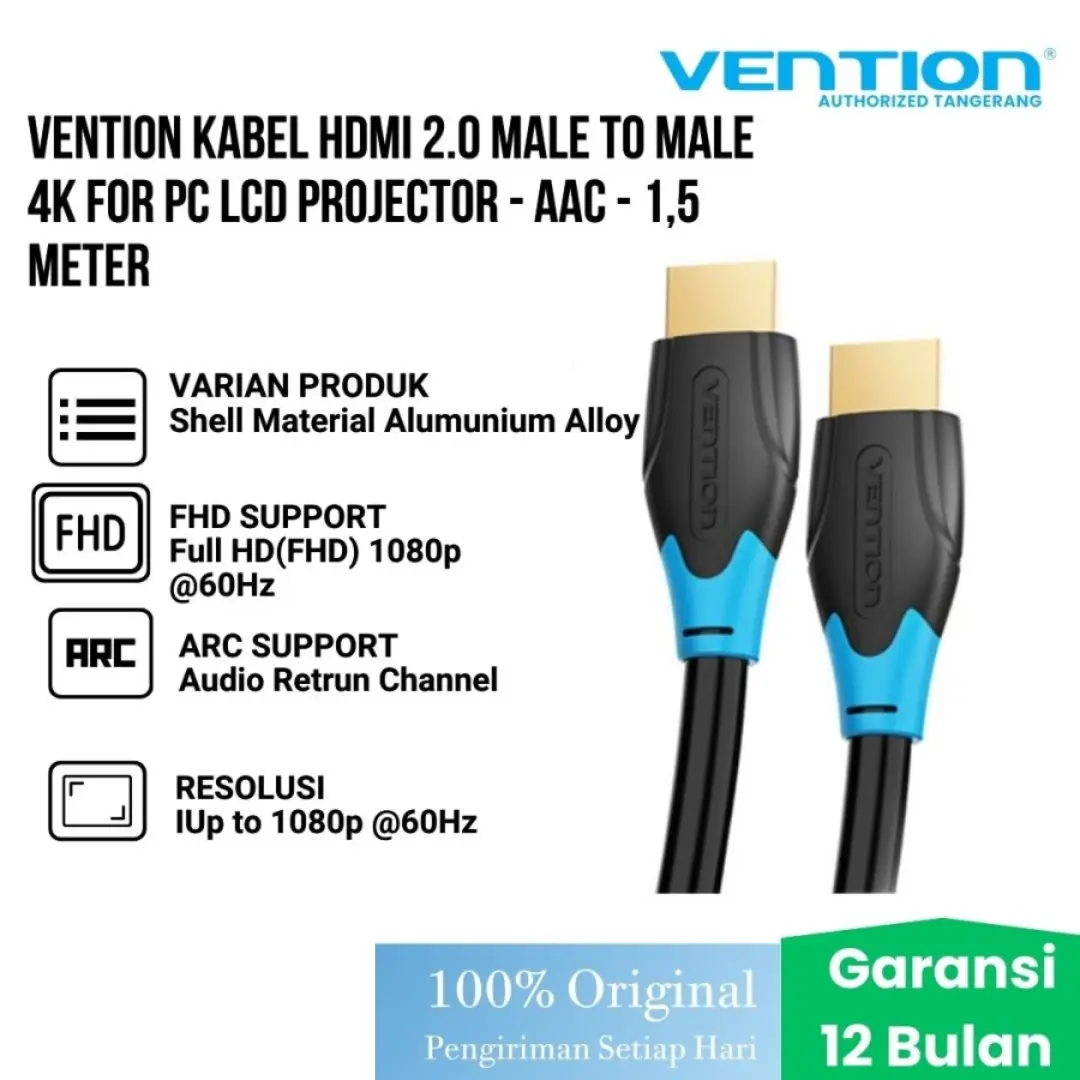 Vention Kabel HDMI 2.0 Male to Male 4K for PC LCD Projector - AAC
