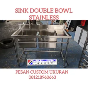 Double sink stainless 1000x600x850