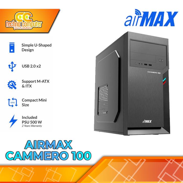 Gambar CASING AIRMAX Cammero 100 - Mid Tower mATX Case (include PSU 500w) dari Techno Computer Bali Kota Denpasar Tokopedia