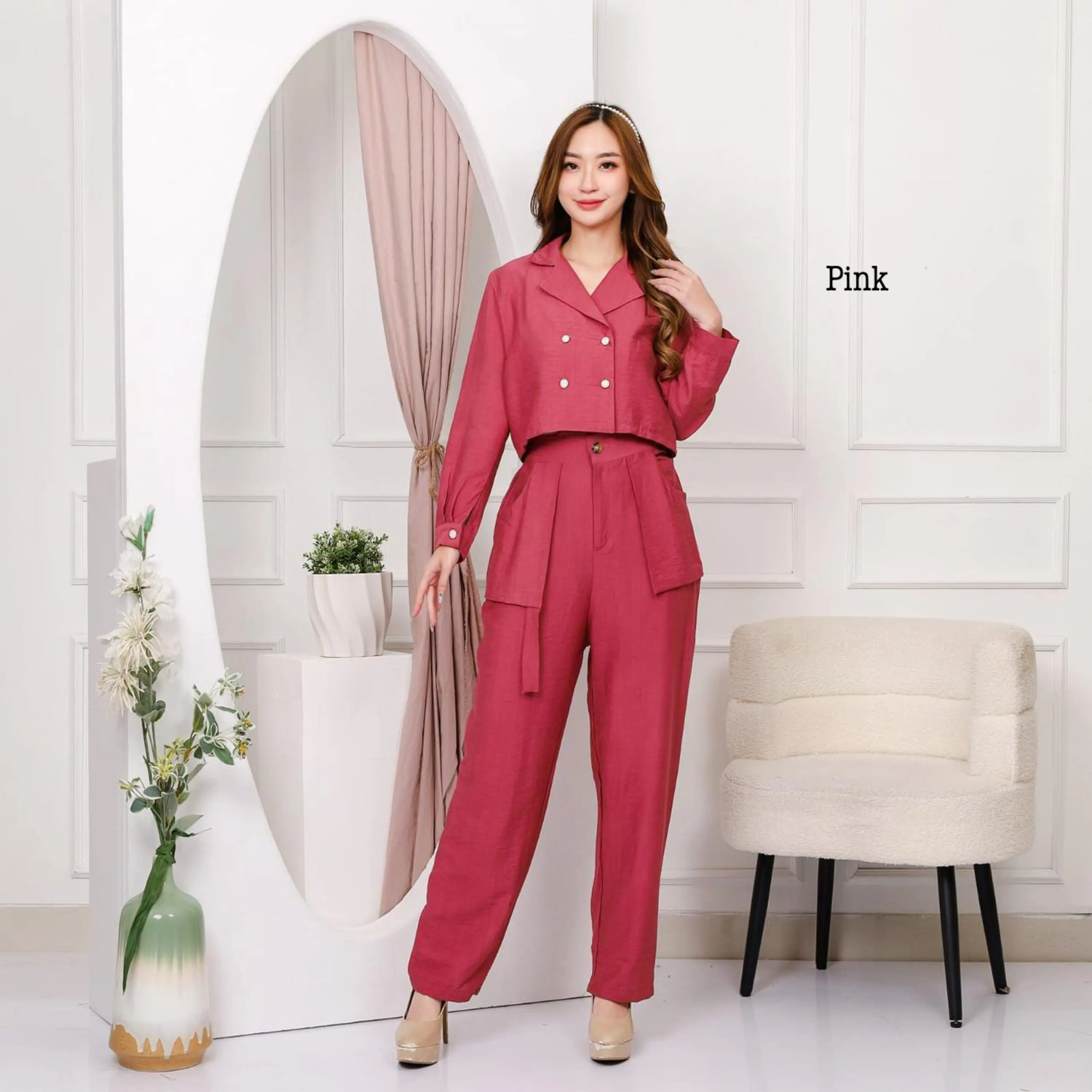 [ Siro ] Setelan Panjang Wanita Polos Jevinca Linen Halus Premium || Setelan Wanita Kekinian / One set /  / Setelan cargo / Setelan Kulot / Setelan crop / Setelan terbaru / Pakaian wanita / Setelan motif / Set korea style / Setelan Rok / Setelan Modis