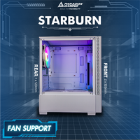 Gambar CASING PARADOX GAMING STARBURN - Mid Tower mATX Case Tempered Glass (Free 3x Fix RGB Fan) dari Techno Computer Bali Kota Denpasar 4 Tokopedia