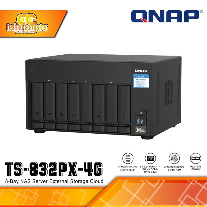 Gambar QNAP TS-832PX-4GB RAM 8-Bay NAS Server External Storage Cloud TS832PX dari Techno Computer Bali Kota Denpasar Tokopedia