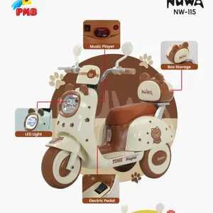 Mainan anak Motor Aki Nuwa NW115 NW 115 led light box storage Electric Pedal hadiah lucu keren
