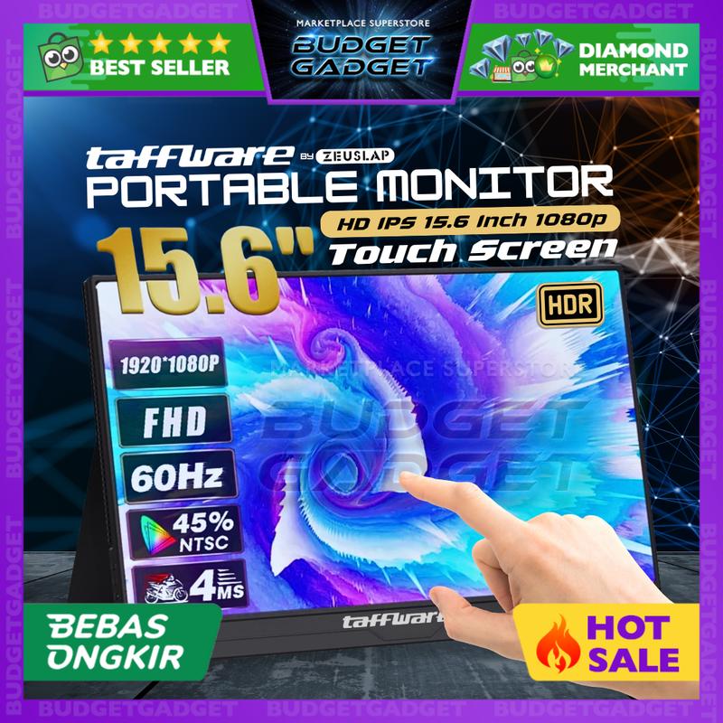 Taffware Portable Monitor Touchscreen 15.6 Inch IPS FHD 60Hz Type C ...
