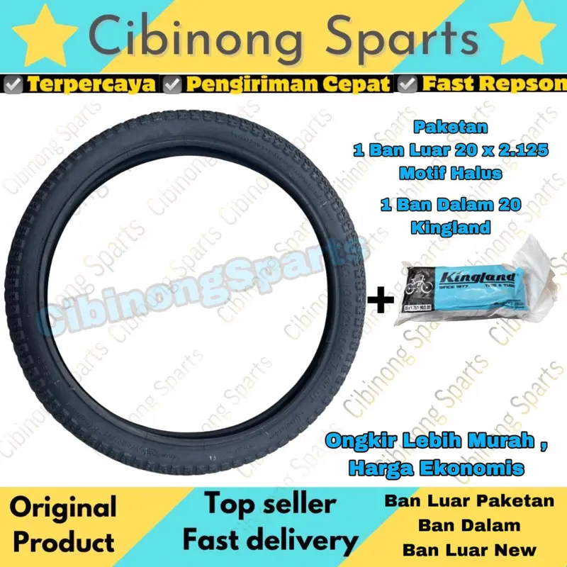 Ban Luar dan Ban Dalam Paket Ban Luar dan Ban Dalam Sepeda BMX, Mini, Lipat, Anak, MTB ukuran 20 x 2.125 Kasar, 20 x 2.125 Halus, 20 x 1.75 mini Free Packing Warping 1
