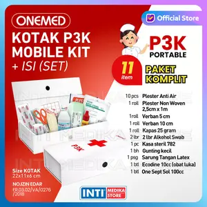ONEMED - Kotak P3K + Isi (Set) / Kotak P3K Mobil + Isi
