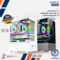 Gambar INFINITY NOIR Black / White Include 3 Fan M-Atx Compact Seaview Case Temperd Glass - Hitam dari Starcomp Purwokerto Kab. Banyumas 1 Tokopedia