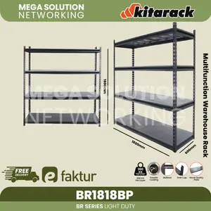 KITARACK - BR1818BP 4 Layer Steel Panjang 1,8 Meter Tinggi 1,8 Meter Lebar 60cm 200KG Boltless Rack
