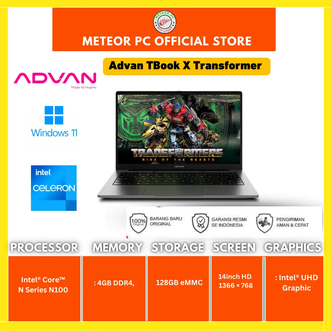advan tbook transformer intel celeron n4020 4gb/128gb/win 11 home/14''
