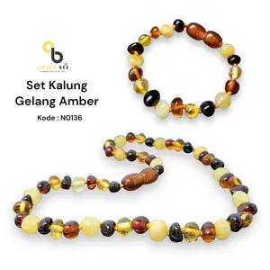 [BEST SELLER] PROMO Kalung Amber Bayi & Anak Premium Glossy Multicolor SNG0136