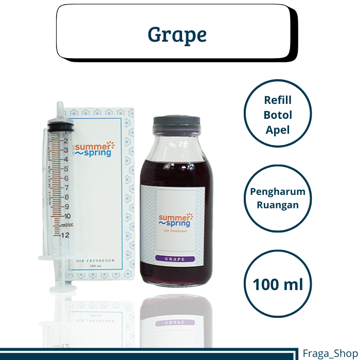 Gambar Pengharum Ruangan Refill Summerspring Botol Apel 100 ml Grape dari FragaShop25 Kota Bekasi Tokopedia