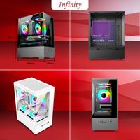 Gambar INFINITY NOIR Black / White Include 3 Fan M-Atx Compact Seaview Case Temperd Glass - Hitam dari Starcomp Purwokerto Kab. Banyumas 3 Tokopedia
