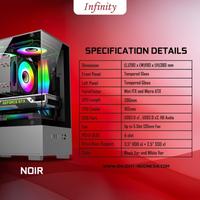 Gambar INFINITY NOIR Black / White Include 3 Fan M-Atx Compact Seaview Case Temperd Glass - Hitam dari Starcomp Purwokerto Kab. Banyumas 2 Tokopedia