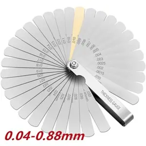 TK-37 Feeler Gauge 32 Blades Combination Metric Imperial Gapped Filler Measure Feeler Puller Alat Ukur Celah