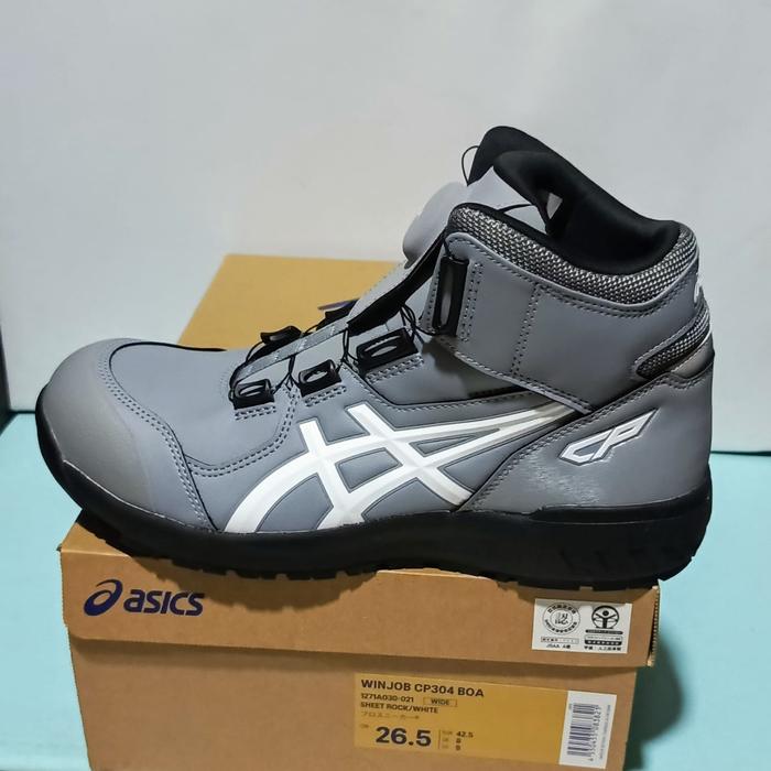 Jual Sepatu Safety Asics Winjob CP 304 BOA Sheet Rock White Import