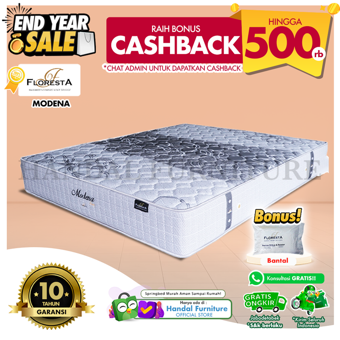 Gambar Floresta Hanya Kasur Spring Bed Modena 200 x 200 dari Handal Furniture Kab. Tangerang Tokopedia