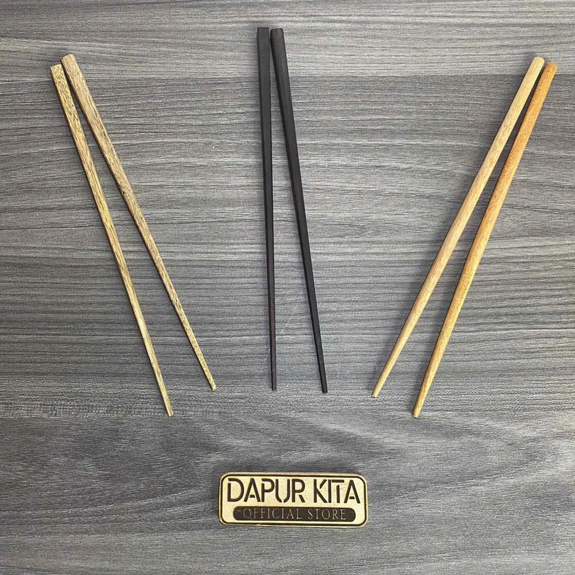 Sumpit Makan Bahan Kayu 3 Varian Bahan Kayu (1 set)