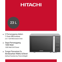 Gambar HITACHI Microwave and Grill Silver 23 Liter HMR-DG2312 dari Hitachi Authorized Store Kota Administrasi Jakarta Timur 1 Tokopedia