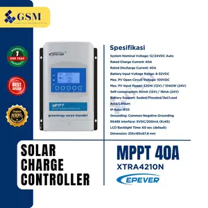 MPPT EPEVER 40A XTRA4210N 40A solar charge controller 40a 12/24V mppt