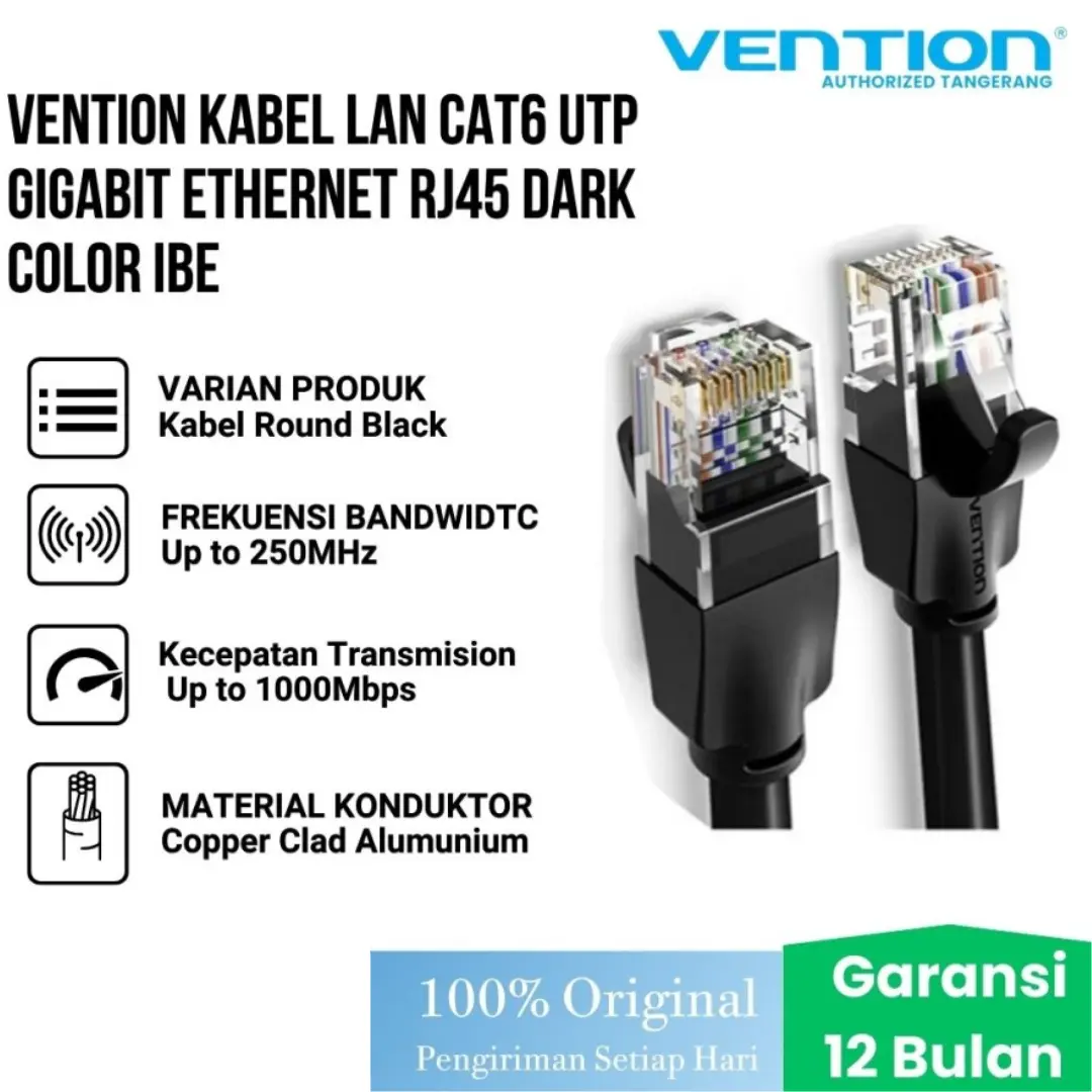Vention Kabel LAN Cat6 UTP Gigabit Ethernet RJ45 Dark Color IBE
