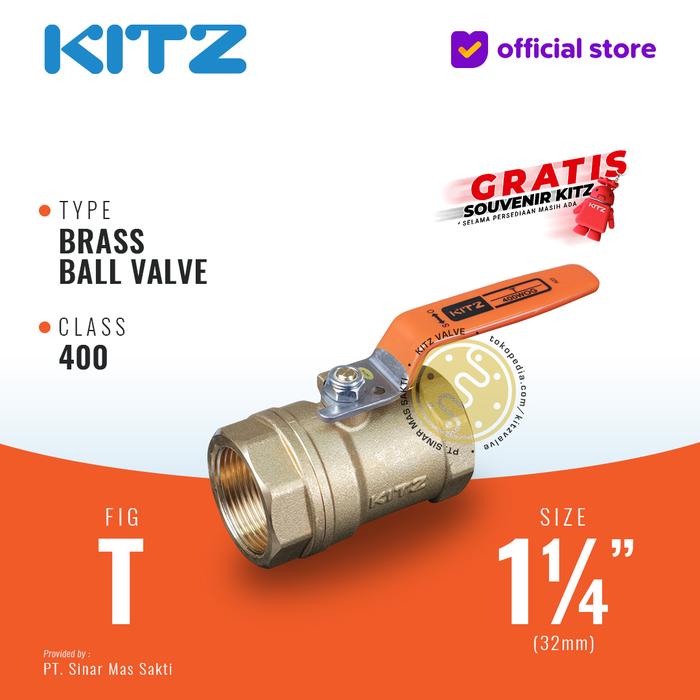 Gambar KITZ Brass Ball Valve Fig. 400 T , 1 1/4" - 32A - 32mm , Drat / Screw - SATUAN dari KITZ valve Kota Administrasi Jakarta Pusat Tokopedia