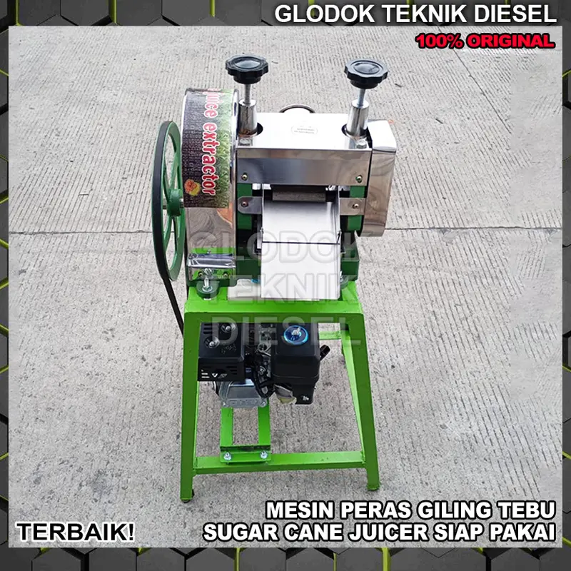 Mesin Gilingan Peras Sari Tebu + Rangka + Engine Penggerak Bensin GX 200 Sugar Cane Machine 250 A C Original Terbaik 6