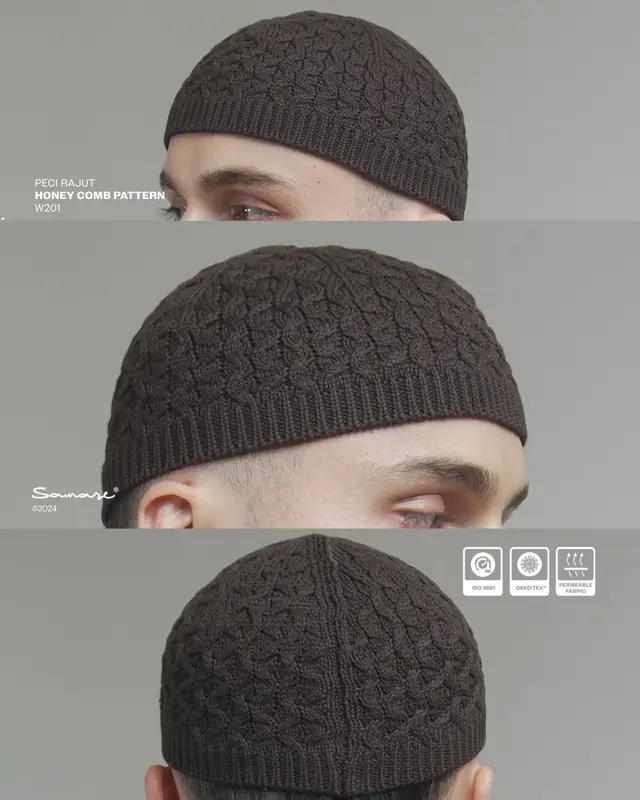 SAMASE PECI RAJUT BEANIE HAT COTTON COMBED F006P 5