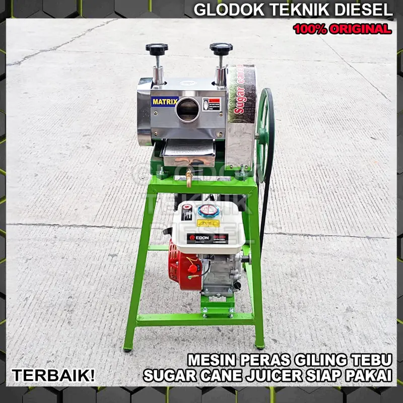 Mesin Gilingan Peras Sari Tebu + Rangka + Engine Penggerak Bensin GX 200 Sugar Cane Machine 250 A C Original Terbaik 5