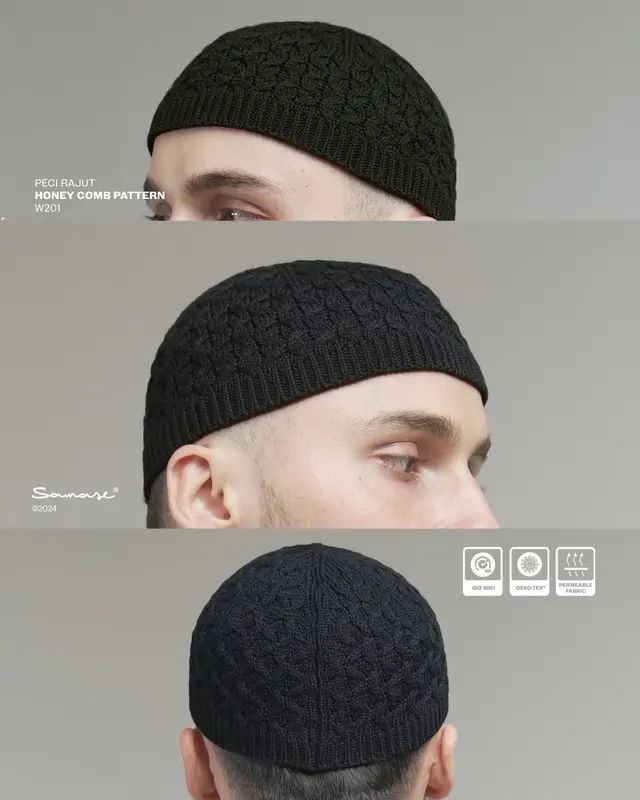SAMASE PECI RAJUT BEANIE HAT COTTON COMBED F006P 4