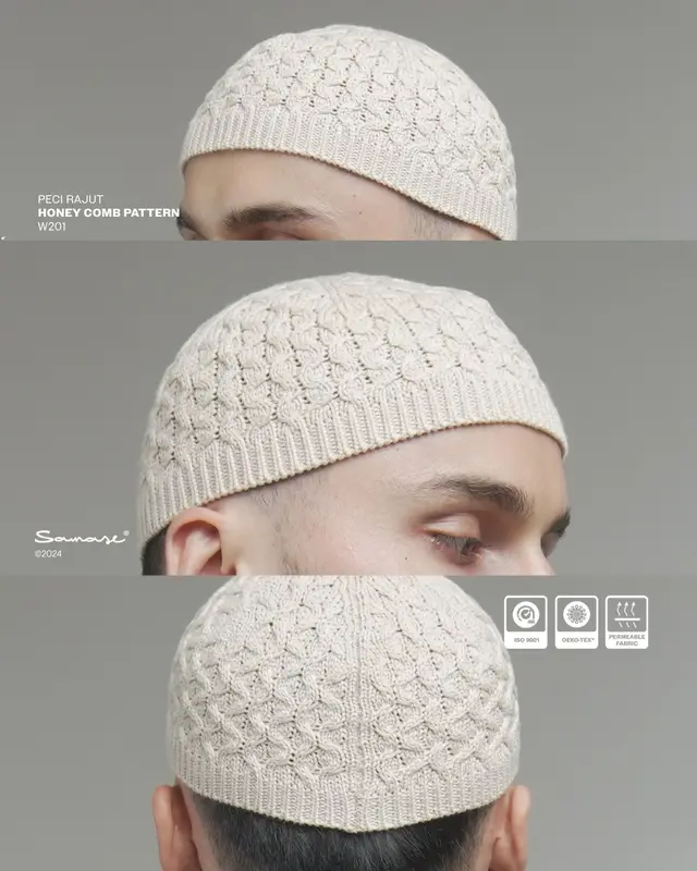 SAMASE PECI RAJUT BEANIE HAT COTTON COMBED F006P 3