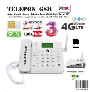 Telepon Gsm Home WiFi Hotspot Rumah Kantor FWP Telp Telpon Desk Phone Lcd Slot Kartu SIM Card