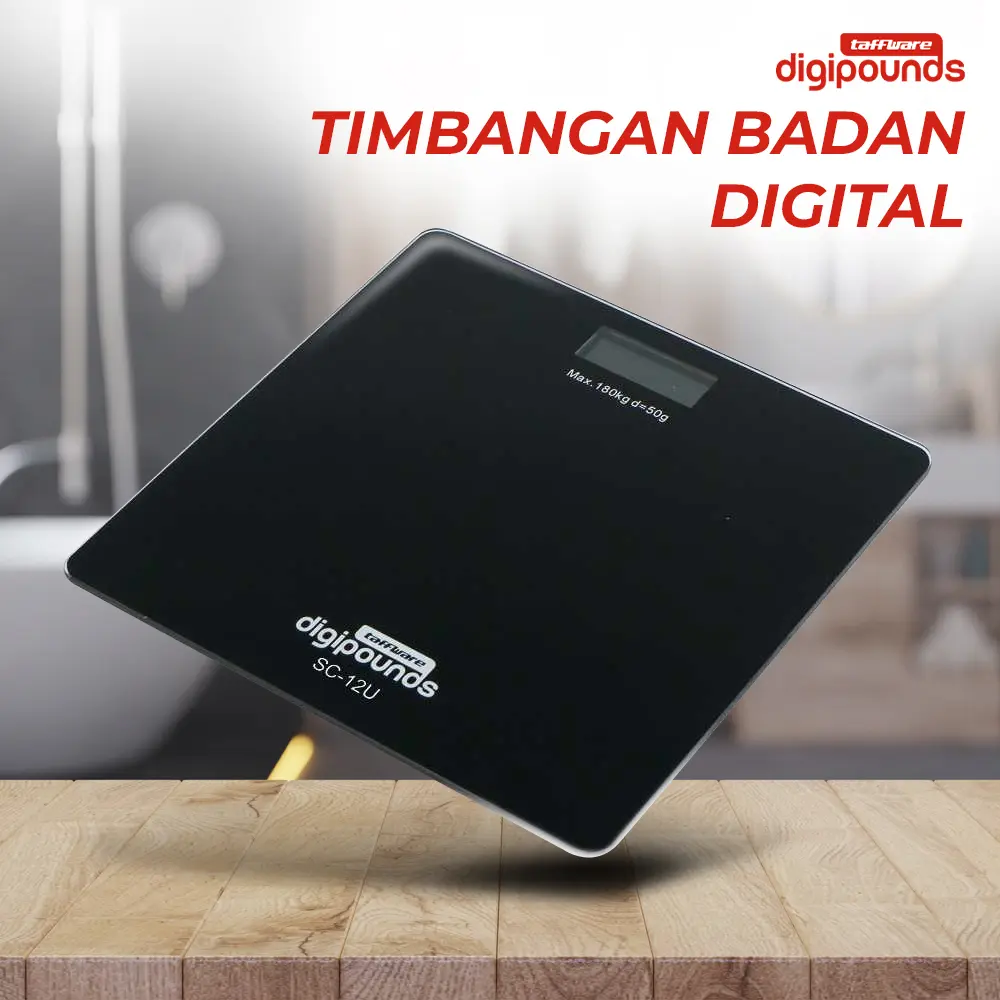 Taffware Digipounds Timbangan Badan Digital + Temperature Recharge