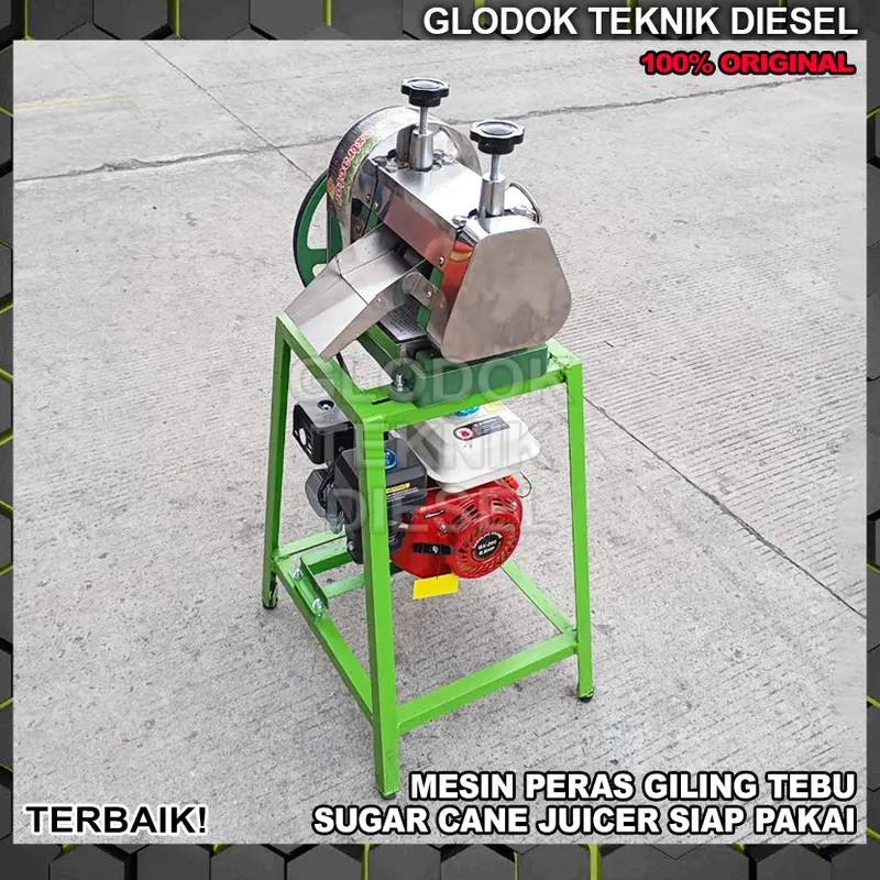 Mesin Gilingan Peras Sari Tebu + Rangka + Engine Penggerak Bensin GX 200 Sugar Cane Machine 250 A C Original Terbaik 7