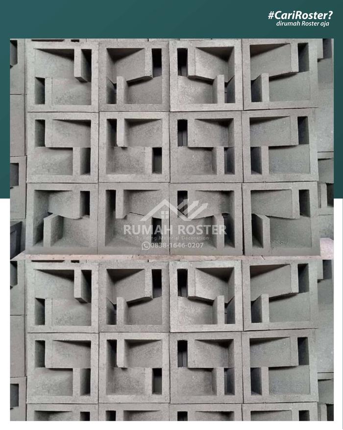 Jual Roster Beton Minimalis/Roster Minimalis Motif Pacul Abu (2 Muka ...