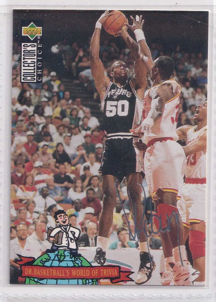 1994-95 Upper Deck Collector's Choice Silver Signatures #403 Dr. Basketball's World of Trivia - David Robinson