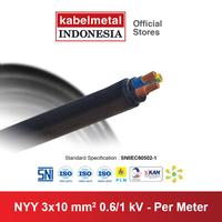 Gambar Kabel NYY 3x10 mm Per Meter kabelmetal INDONESIA - Tufur Outdoor Kawat Tembaga Tunggal PVC Hitam Listrik KMI SNI dari Kabelmetal Indonesia Kota Administrasi Jakarta Timur 1 Tokopedia