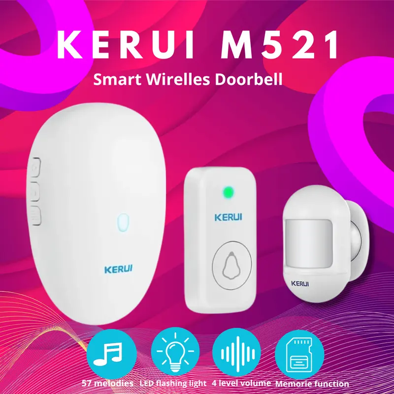 KERUI Bel Rumah Sensor Gerak Wireless M521 PIR Motion Mini P831 0