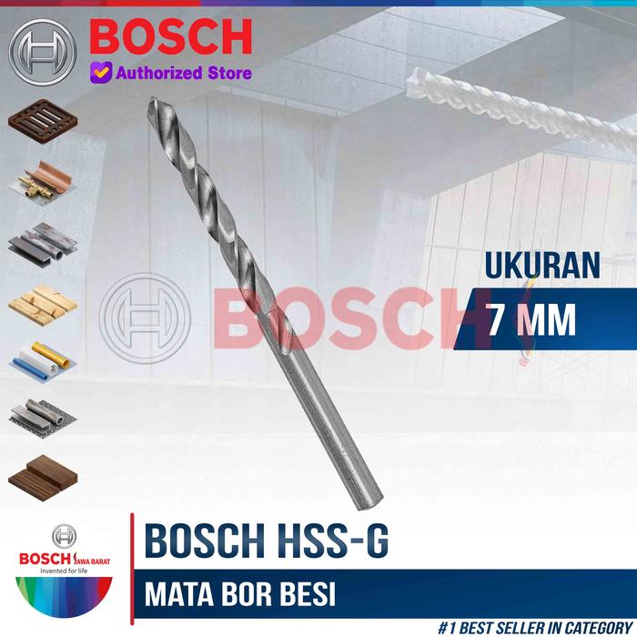 Gambar Bosch Metal Drill Bits HSS-G 7 MM Mata Bor Besi HSS-G 7MM - Satuan dari Bosch Tools Authorized BTS Kota Bogor Tokopedia