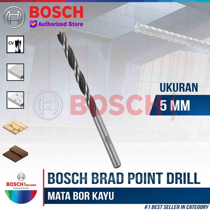 Gambar Bosch Mata Bor Kayu 5mm Brad Point Wood Drill Bits 5 MM dari Bosch Tools Authorized BTS Kota Bogor Tokopedia