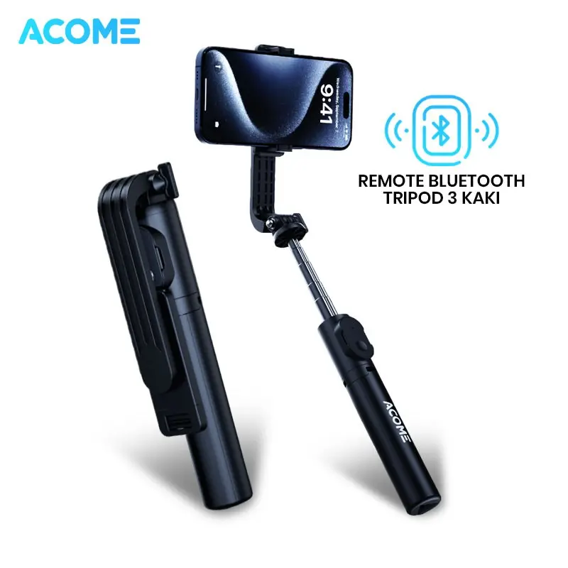 TRIPOD TONGSIS ACOME SS07A DENGAN REMOTE BLUETOOTH CONTROL TONGKAT HP SELFIE STICK PORTABLE FLEXIBLE 5