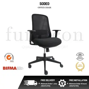 Kursi Kantor Furnicon Sodeo Black Nylon Base / Kursi Kerja Kantor Work Office Chair
