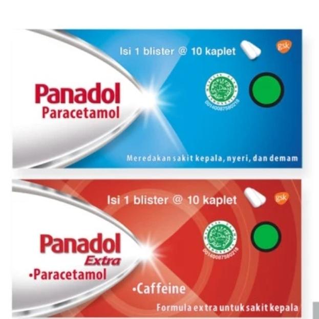 Panadol biru/merah stripan isi 10