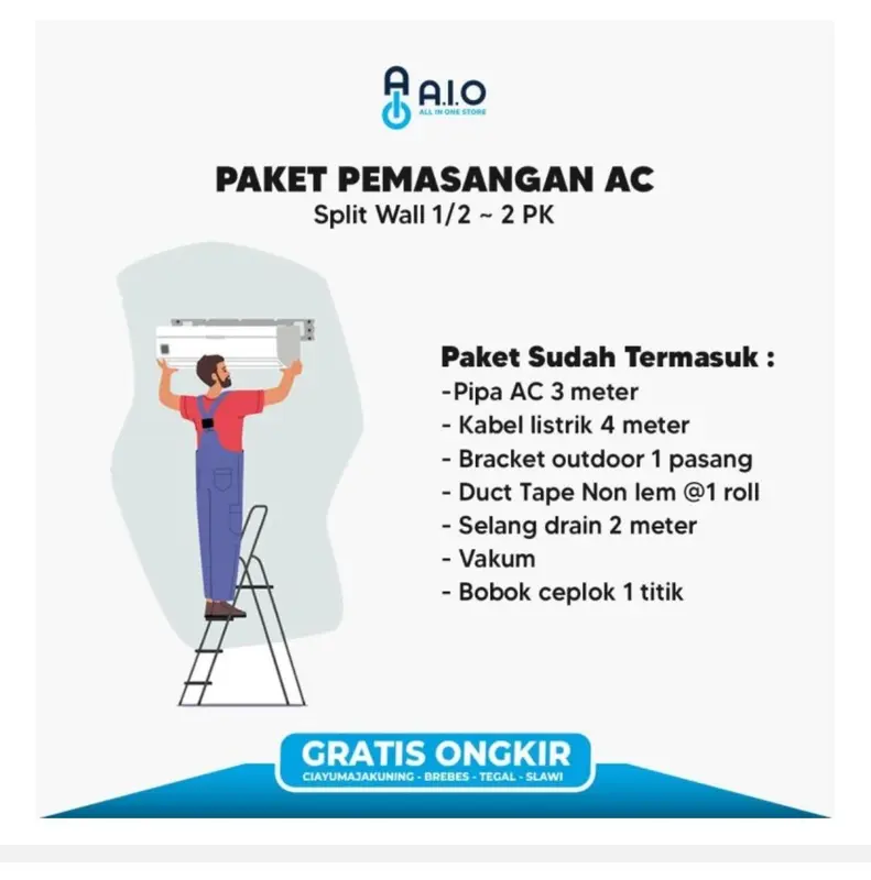 PROMO PAKET JASA PEMASANGAN AC 0-5 PK - 1 PK 0