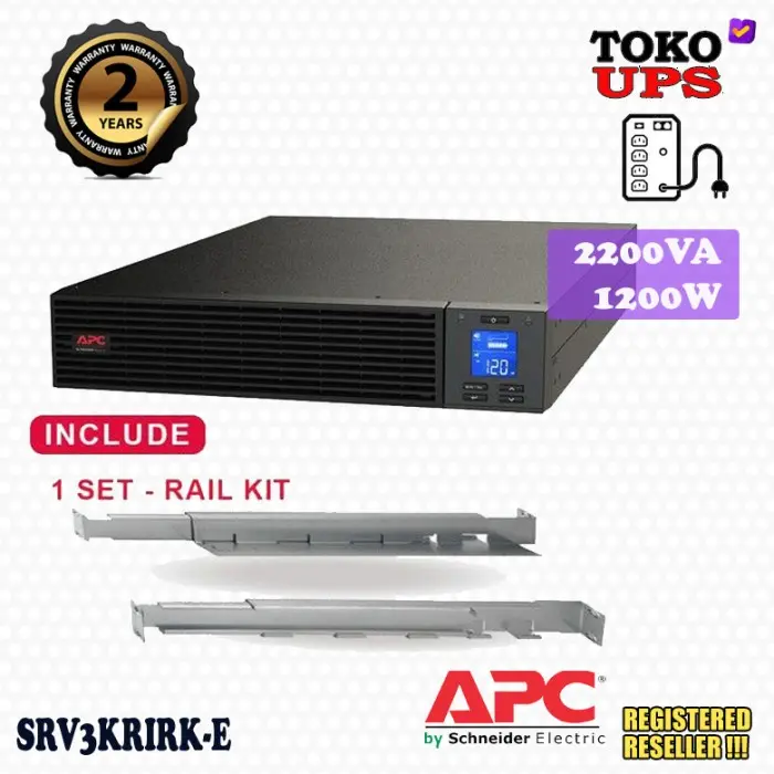 UPS APC 3KVA 3000VA 2700W SRV3KRIRKE SRV3KRIRK Easy UPS Online Rackmount Railkit