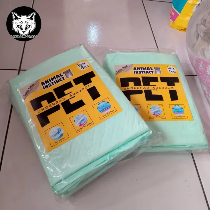 Underpad Ekonomis isi 6pcs Cat & Dog 60 x 90cm - alas kandang untuk hewan