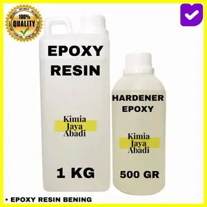 Epoxy Resin Bening 1 KG + Hardener Resin Epoxy 500 Gram TERMURAH