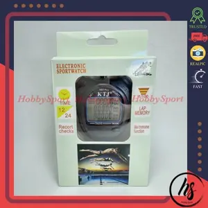 Stopwatch KTJ TA210 100 Memory Digital Timer Pengukur Waktu Olahraga LCD Strap Tali